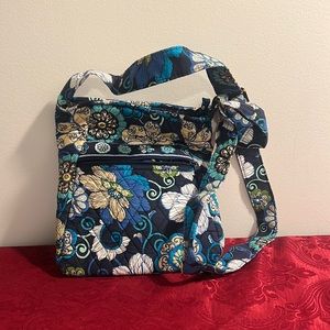 VERA BRADLEY Mod Floral Blue Medium Hipster Crossbody Bag..RETIRED print